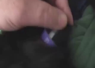 Badass vibrator fuck with a sexy animal up close