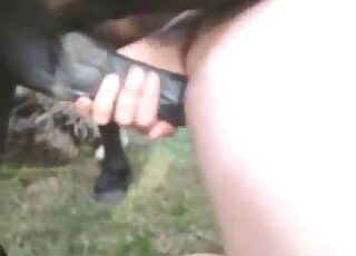 Cute brown pony knows how to fuck her hole